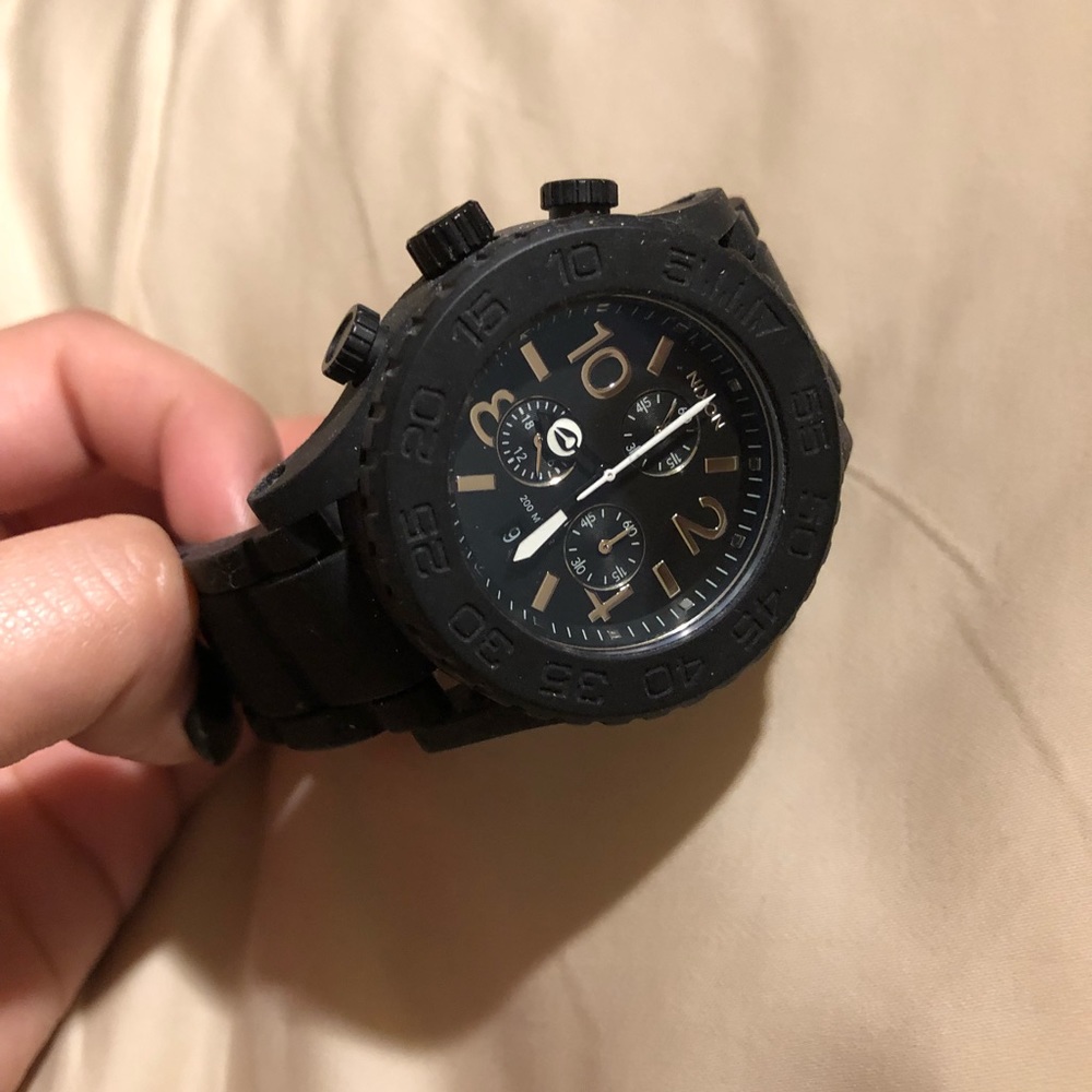 Black Nixon Rubber Watch
